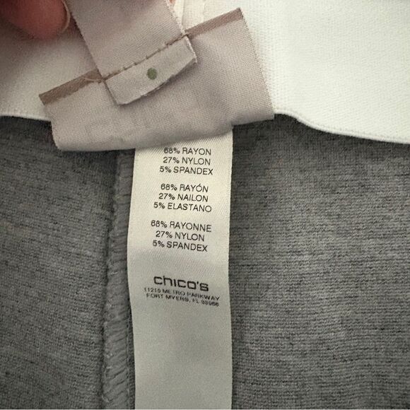 Chico's Gray Tapered Leg Elastic Waist Casual Dress Pants Women's 8 great prewor - Picture 7 of 10